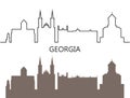Georgia logo. Isolated Georgian architecture on white background Royalty Free Stock Photo